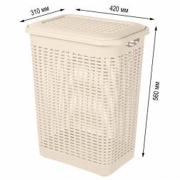 Корзина для белья 50л, бежевый