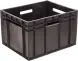 Ящик пластиковый сплошной, 430x345x285 мм, 34 л, черный [309-1]