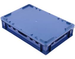 Ящик пластиковый мясной Е1, 600х400х120 мм, синий [600400120-00]
