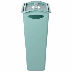 Корзина для белья с поворотной крышкой узкая, светло-голубая