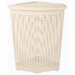 Корзина для белья угловая, 50л, бежевая