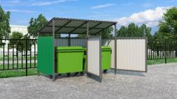 Контейнерная площадка на 2 контейнера КП2, 3000x1500x2000/2200 мм