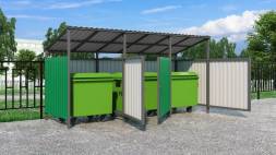 Контейнерная площадка на 3 контейнера КП4, 4500x1500x2000/2200 мм