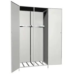 Усиленный шкаф с решетчатым дном для 2х кислородных баллонов 1,2мм 2000x1000x560 мм Светло-серый