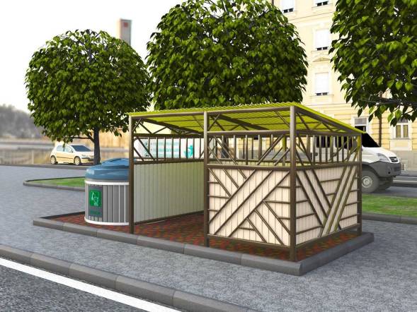 Контейнерная площадка КП16, 3000x4000x2200 мм