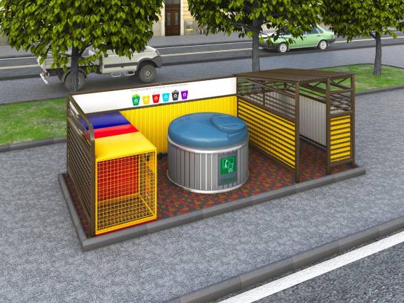 Контейнерная площадка КП17, 6000x2000x2200 мм