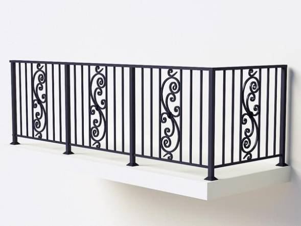 Металлическое балконное ограждение БО-6, 1 пог. м.