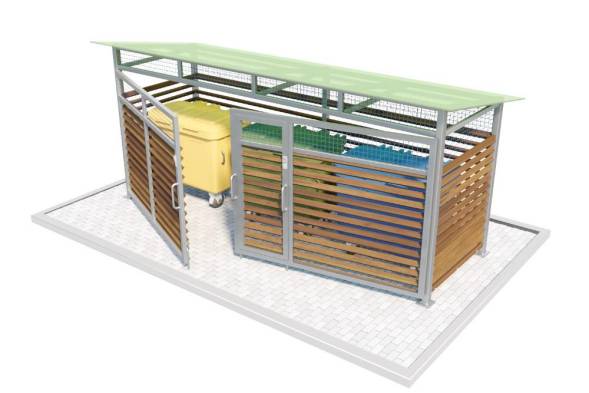 Контейнерная площадка закрытого типа КП19, 4500x2000x2500 мм