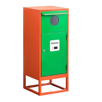 Контейнер для сбора, накопления и хранения отработанных энергосберегающих ламп и ртутных термометров КЛБ-1 наклейка Батарейки