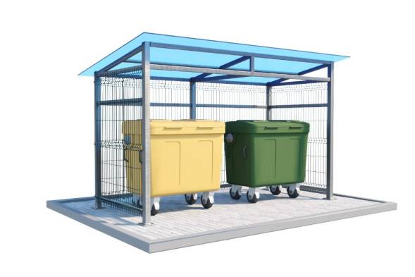 Контейнерная площадка открытого типа из 3D-панелей КП24, 3000x2000x2500 мм