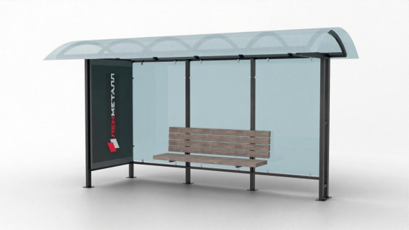 Павильон остановочный с лайтбоксом Классик 5, 4200x1600x2700 мм