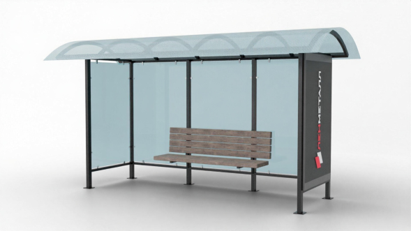 Павильон остановочный с лайтбоксом Классик 6, 4200x1600x2700 мм