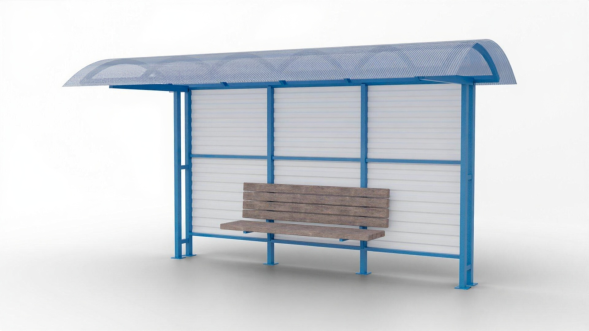 Павильон остановочный Металлик 1, 4200x1600x2700 мм