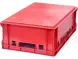 Ящик пластиковый мясной сплошной Е2 (евроформат), 600х400х200 мм, 42 л, красный [207-P]