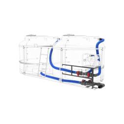 Комплекты полного слива ПВХ с заправочными модулями и площадкой для мотопомпы на две емкости TRF