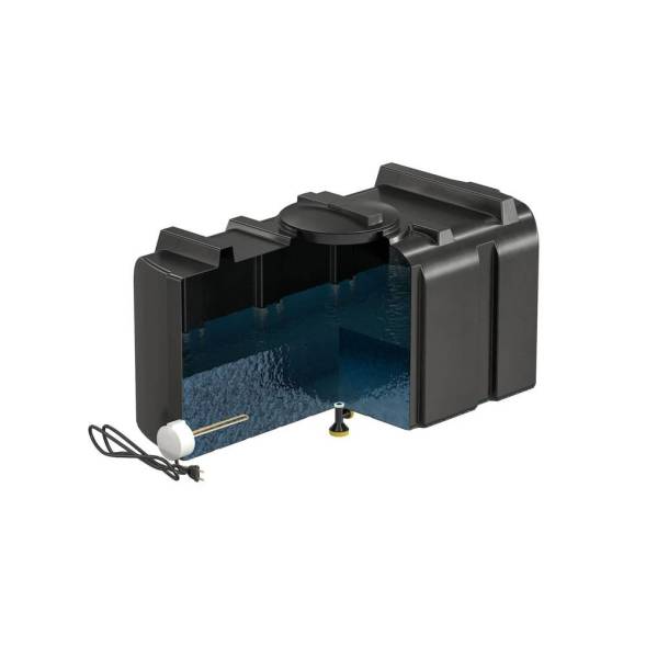 Бак пластиковый для летнего душа Полимер-Групп R 200 л с подогревом, черный [DR200S112]