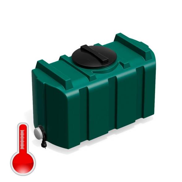 Бак пластиковый для летнего душа Полимер-Групп R 200 л с подогревом, черный [DR200S112]