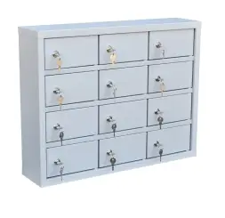 Шкаф для хранения мобильных телефонов на 12 ячеек 510x650x150 мм Серый