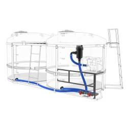 Комплекты слива ПВХ с фильтром и площадкой для мотопомп на две емкости TRN