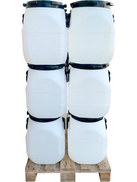 Бочка пластиковая квадратная с ручками и крышкой ЕВРОСТАНДАРТ, 40 л, синий [БПК 40]