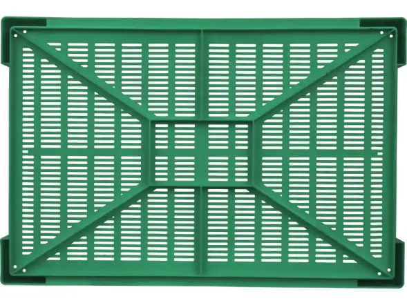 Ящик пластиковый перфорированный, 600x400x135 мм, 32,4 л, зеленый [119]
