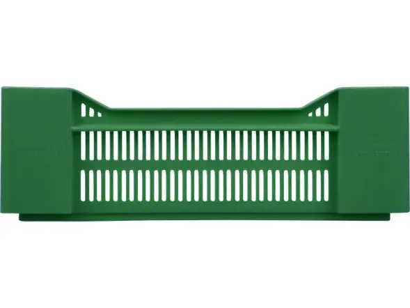 Ящик пластиковый перфорированный, 600x400x135 мм, 32,4 л, зеленый [119]