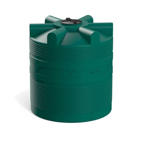 Емкость (резервуар) пластиковая вертикальная с крышкой, 2000 л, черный [TV2000S1]