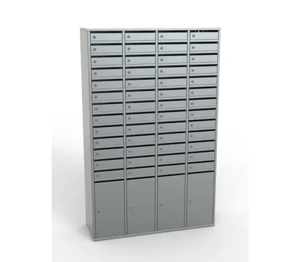 Шкаф для хранения мобильных телефонов на 56 ячеек с прорезями для корреспонденции 52/4-Щ 1750x1100x380 мм Серый