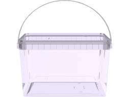 Ведро пластиковое прямоугольное, 2 л, прозрачный [5115]