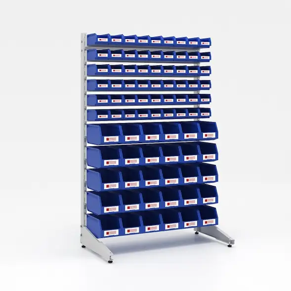 Стеллаж односторонний L1500 №6 (1425х940х500) светло-серый