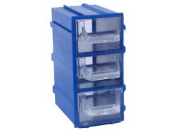 Контейнер (бокс) пластиковый для хранения мелочей К4, синий/прозрачный