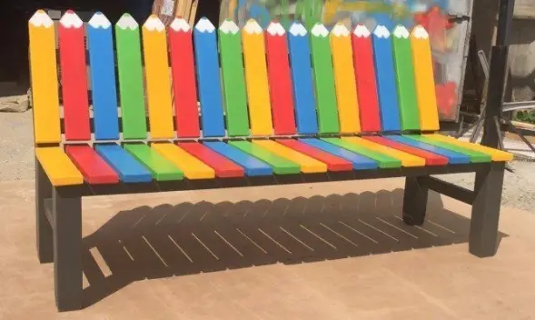 Скамейка для детских площадок «Палитра» 1,8 м (разноцветная)