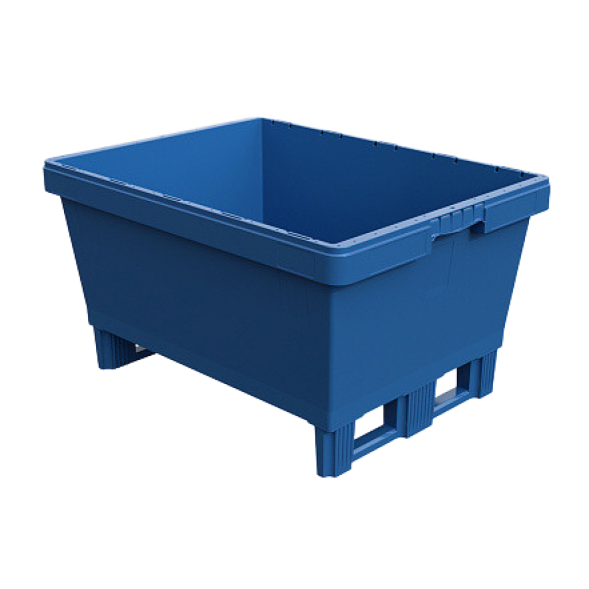 Контейнер пластиковый вкладываемый на полозьях INSTORE, 800х600х320 мм, синий [KVR 8634]