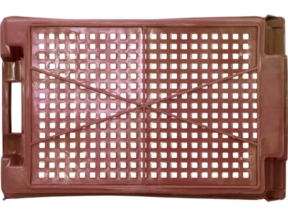 Ящик пластиковый перфорированный, 600x400x200 мм, 48 л, красный [102-У]