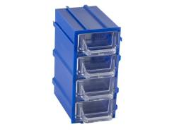 Контейнер (бокс) пластиковый для хранения мелочей К5-П1, синий/прозрачный