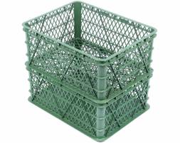 Ящик пластиковый перфорированный, 430х330х180 мм, зеленый [430330180-02]