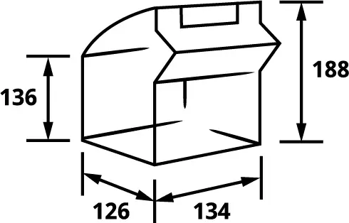 Короб откидной Стелла-техник F-600-4 , 600х178х206мм, 4 ячейки, красный, прозрачный
