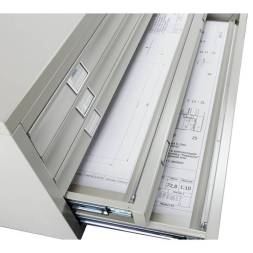 Шкаф металлический картотечный (картотека) для чертежей ПРАКТИК A1-20, А1, 20 ящиков, 1660x1010x691 мм