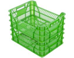 Ящик пластиковый фруктово-ягодный, 400х300х155 мм, зеленый [400300155-02]