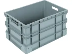 Евроконтейнер пластиковый сплошной с ручками SPK 4632, 600х400х330 мм, серый