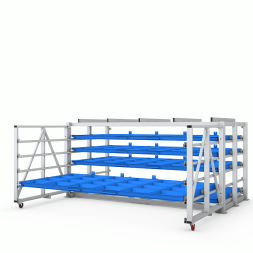 Стеллаж с выкатными полками для листового металла 4000х2000