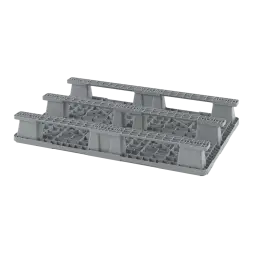 Легкий перфорированный пластиковый поддон 1200х800х150 с тремя полозьями