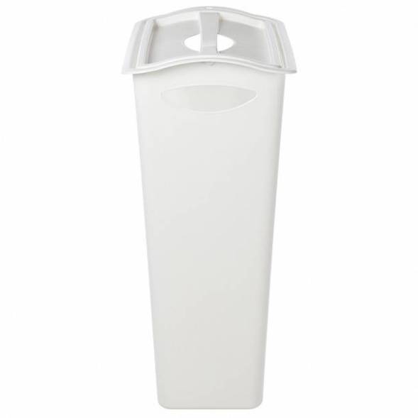 Корзина для белья с поворотной крышкой узкая, белая