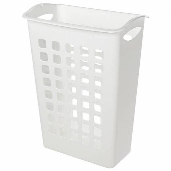 Корзина для белья с поворотной крышкой узкая, белая