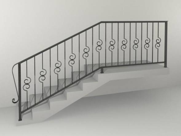Кованые металлические перила МП2, 1 пог. м.