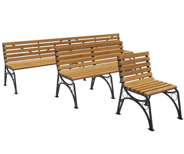 Скамейка стальная «Бульвар» без подлокотников 3,0 м (3 опоры)