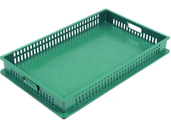 Ящик пластиковый сплошной, 740x465x95 мм, 23 л, зеленый [404-095-01]