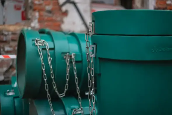 Мусоросброс секция прямая (усиленная) зеленый, без цепей