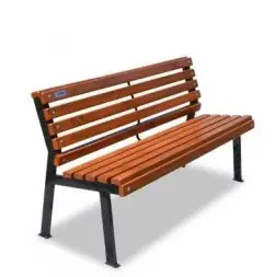 Скамейка стальная «Модерн» без подлокотников 3,0 м (3 опоры)
