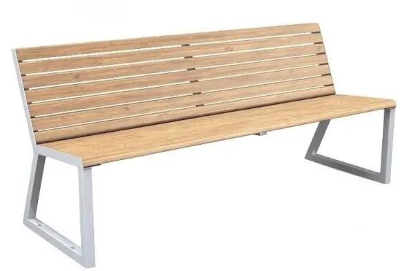 Скамейка стальная «Леман» 2,0 м (2 опоры) ангарская сосна